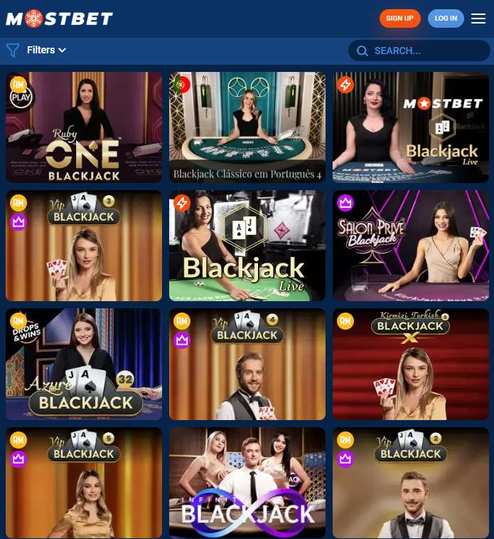 Blackjack game options with live dealers