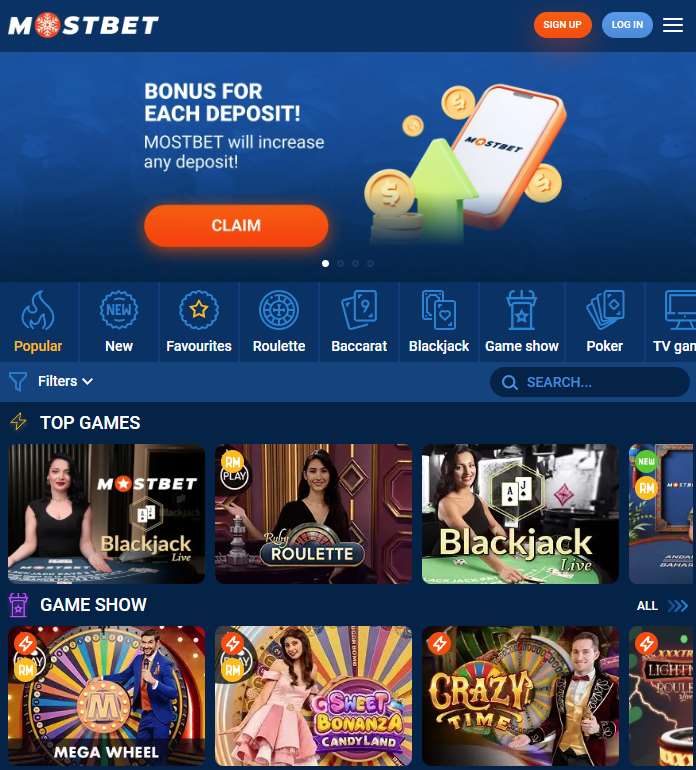 Mostbet Bangladesh live casino section